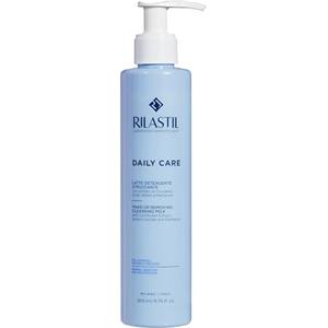 Rilastil Daily Care Olio Latte Detergente Viso e Occhi, Struccante Nutriente per Pelli Sensibili e Secche, Emolliente e Lenitivo con Burro di Karité, Acido Ialuronico