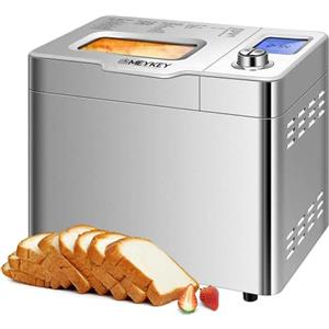 COOCHEER Macchina per il pane, Macchina per il Pane Automatica, Acciaio Inossidabile, 13 Ore Predefinite e 25 Programmi, Controllo del Pulsante, Macchina per Pane a Temperatura Costante, 550W