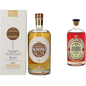 Nonino Distillerie Nonino, Grappa Nonino Monovitigno Chardonnay Invecchiatain barriques 12 mesi 700 ml & Amaro Quintessentia, Liquore d'erbe nobilitato da Acquavite d'Uva invecchiata in barriques - 700 ml