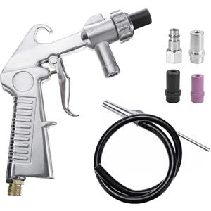 QZQUFJ Sabbiatrice Sabbia per Sabbiatrice, Ugelli in Ceramica, Sabbiatrice per Compressore con Tubo in Gomma da 1 m, Pistola Sabbiatrice per Compressore, Con Nipplo di Connessione all'Aria