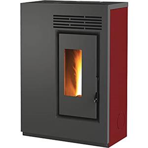 Generico Stufa a pellet BIO GE60-5,5 kW - slim 25 cm (Rosso)