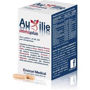 ENVICON MEDICAL Auxilie Immuplus - Integratore alimentare con Vitamina D3, Zinco, Selenio e Acido Folico per il supporto del sistema immunitario