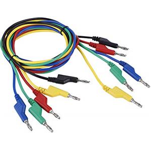 Walfront 5pcs Clip di Prova a Coccodrillo, P1036 Spina A Banana 4mm con Cavi di Prova Per Multimetro a Doppia Testa ad Alta Tensione