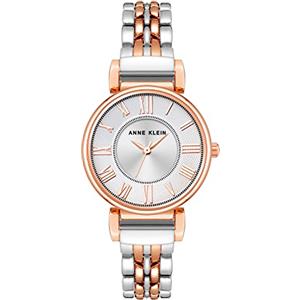 ANNE KLEIN Orologio da polso da Donna, con cinturino a bracciale, Argento/Oro Rosa
