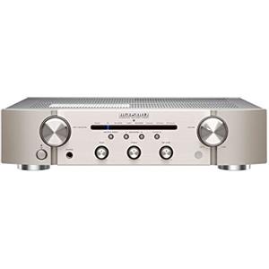 Marantz PM6007 Amplificatore integrato con connettività digitale, ingressi analogici coassiali e ottici, 2 x 45 Watt, DAC, conversione D/A per ingresso digitale, argento/Oro