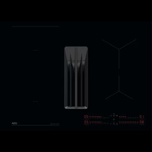 AEG NCH74B01CB - Piano Cottura a Induzione con Cappa Filtrante Integrata 70 cm, Vetroceramica Nera, 4 Zone, Funzione Bridge
