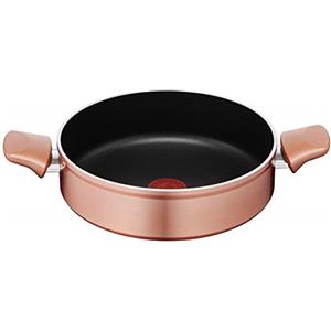 Lagostina Ramata Tegame Antiaderente in Alluminio Ø 24 cm con Esterno Effetto Rame, Pentola con Indicatore Cottura Thermo-Signal, Rivestimento Titanium Easy, Maniglie in Bakelite