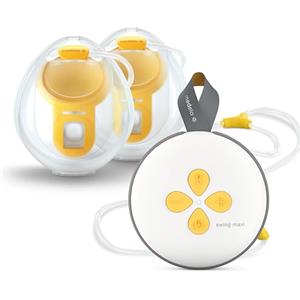 Medela Swing Maxi Hands-Free Tiralatte Elettrico Doppio, Design Portatile ideale in Viaggio, Facile e Intuitivo da usare, Compatibile con App Medela Family