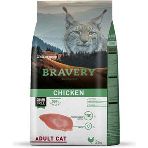 Bravery Crocchette Gatto Adulto Pollo Grain Free 7 Kg - Alta Protezione e Digeribilità