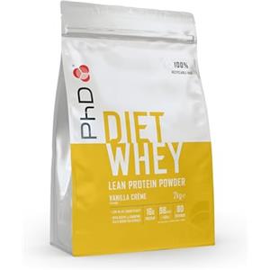 PhD Nutrition Diet Whey Protein Polvere 2kg Crema alla vaniglia - Polvere di proteine ad alto contenuto proteico con 16g di proteine per porzione, Con CLA e L-Carnitine