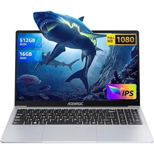 ACEMAGIC PC Portatile 16GB DDR4 RAM 512GB SSD,Alder Lake-N N95【Battere N100/N5095,Fino a 3.4Ghz】 Notebook,15.6