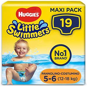 Huggies Little Swimmers Pannolini Taglia 5-6 (12-18 kg), Pannolino costumino, Design Disney, 19 Pz
