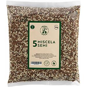 Veggy Duck - Mix 5 Semi (700g) | Miscela di 5 Semi (Zucca, Lino, Chia, Girasole, Sesamo) | Ideale per Pane, Insalate, Yoghurt o Snack