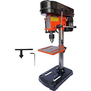 TANIASHOP Trapano a Colonna da Banco Elettrico 350W 5 Velocità 580-2650 Giri/min con Mandrino 13mm piano di lavoro inclinabile, girevole e regolabile