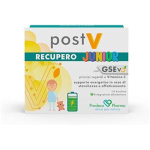 Prodeco Pharma PostV RECUPERO JUNIOR Integratore Alimentare con GSEvo, Principi Vegetali e Vitamina C - 14 Bustine - Supporto Energetico in Caso di Stanchezza e Affaticamento