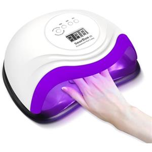 Snarflun Lampada Unghie UV LED 168W, Fornetto per Manicure e Pedicure Semipermanente con 4 Timer (10s/30s/60s/99s) e Sensore Automatico, Display LED per Uso Professionale e Domestico