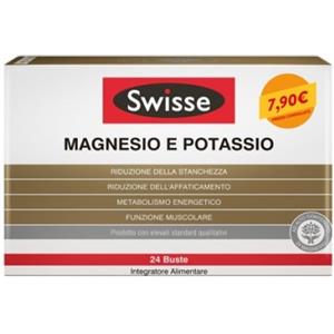 Swisse Magnesio e Potassio - Integratore Alimentare in 24 Bustine per Energia e Benessere Muscolare
