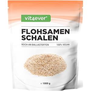Vit4ever Psyllium husks 1 kg - 1000 g - Residui controllati - Purezza 99% - Origine: India - Low carb - Alta fibra - Senza additivi - Vegan