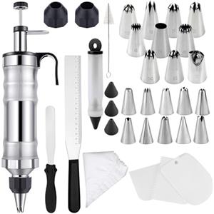Ziyero Siringa per Dolci Professionale, Kit Pasticceria Professionale Beccucci Sac a Poche Set Pasticceria Sparabiscotti Professionale, Kit per Torte Cupcakes Biscotti