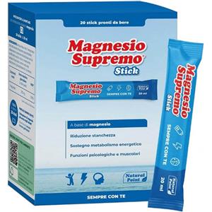 Natural Point Magnesio Supremo - Integratore Alimentare Pronto da Bere in 20 Stick da 20 ml con Magnesio Citrato