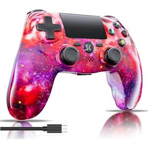 MUZELI Wireless Controller per PS4 Multipiattaforma Joystick Compatibile con PS4/Pro/Slim/PC/con Doppia Vibrazione/Sensore di Movimento a 6 assi/Jack Audio da 3,5 mm/Touch Pad Sensibile
