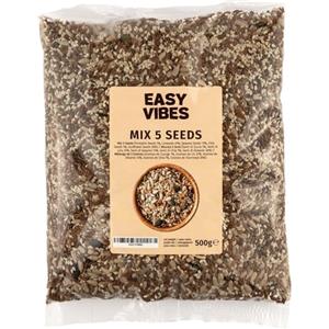 Easy Vibes - Mix 5 Semi (500g) | Miscela di 5 Semi (Zucca, Lino, Chia, Girasole, Sesamo) | Ideale per Pane, Insalate, Yoghurt