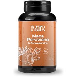 iNATUR Maca Nera Peruviana Extra Forte con Ashwagandha, Arginina, Zinco, Taurina e Vitamina B6 - Integratore Naturale Adattogeno per Energia e Supporto Fisico - 90 Compresse Vegan