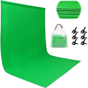 Miorkly Green Screen 1,8 × 2,8 m Sfondo Fotografico Verde,Telo Verde Sfondi Fotografici con 6 Clip,Professionista Per la Fotografia e la Ripresa di Video,Staffa non Inclusa