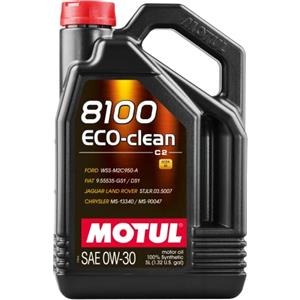 Motul 102889 - Olio Motore 8100 Eco-Clean 0W-30, 5 l, Marrone