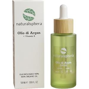 NATURALSPHERA Olio di Argan puro dal Marocco | NATURALE 100% biologico | arricchito di Vitamina E | antirughe viso | corpo capelli barba cuticole - anti smagliature e nutriente - 50 ml | made in Italy