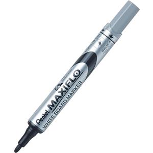 Pentel Maxiflo Marcatore per Lavagne Bianche - Nero - Punta Conica 4,0 mm - Tratto 1,6 mm - Confezione da 12 Pezzi
