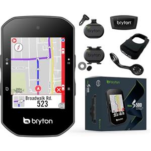 Bryton Rider S500 Bundle Sensor GPS Ciclocomputer per Bicicletta con Schermo Touch a Colori da 2.4, Mappa Offline dell'Europa e Navigazione
