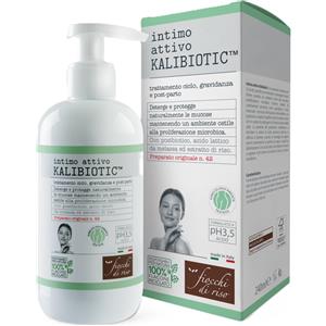 Artsana Fiocchi di Riso Intimo Attivo Kalibiotic 240 ml - Detergente Intimo pH 3.5 per Ciclo, Gravidanza e Post-Parto