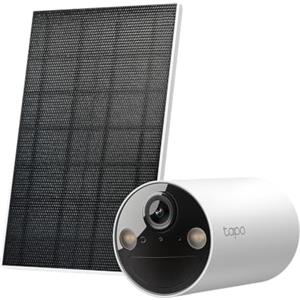 TP-Link Tapo Smart Home - Kit telecamera di sorveglianza a energia solare, senza fili, 2 K 3 MP, IP65, visione notturna a colori, riconoscimento personale, notifica, nessun hub, slot per schede SD,