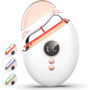 Profey EMS Gua Sha, Massaggio Viso, Lifting Viso Guasha Elettrico con Calore e Vibrazione, Luce Rossa, Blu, Verde, Massaggiatore Viso per Antietà Antirughe