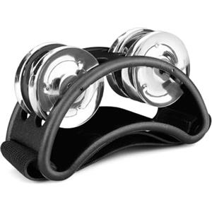 Flexzion Tamburello del piedi percussion, Strumento musicale gadget cajon accessori foot shaker, Tamburo per bambini KTV festa regalo per cantanti e chitarristi, Musica sonagli percussioni (Nero)