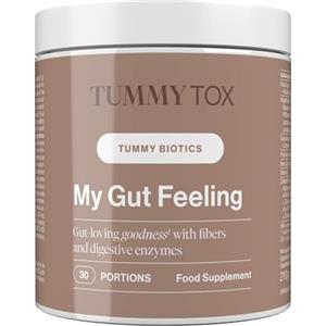 Tummy Tox Probiotici per il Benessere Intestinale - Integratore di colture batteriche con Prebiotici, Psyllium, Fibre di Acacia, Guaranà, Vitamina C - 30 porzioni, 210 g - My Gut Feeling, Tummy Tox