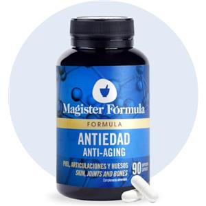 Magister Formula Collagene Marino Idrolizzato + Acido Ialuronico + Vitamina C e A + Selenio + Q10 + Resveratrolo 98% | Integratore da 90 Capsule | Pelle, Articolazioni e Ossa | Rigenera i Tessuti Dall'Interno