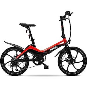 DUCATI MG20, Bicicletta elettrica da Città Unisex Adulto, Rosso, Taglia Unica