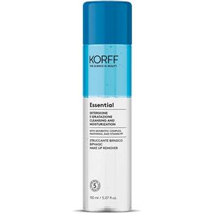 Korff Essential Struccante Bifasico 150ml - Rimuove Trucco Waterproof e a Lunga Tenuta, Arricchito con Pantenolo e Vitamina PP