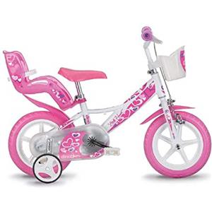 Tecnobike Shop Bici per Bambina Bicicletta Dino Bikes Little Heart Taglia 12 - 14 - 16 (Cerchio 12 Pollici)