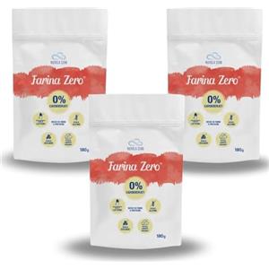 Nuvolazero Nuvola Zero - Farina Zero Senza Glutine per Pizza, Pasta, Dolci, Pane Senza Glutine, Farina Keto Zero Carboidrati, Senza Lattosio e Senza zuccheri, Confezione da 3 pz, 180g x 3, Made in Italy.