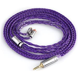 Linsoul Tripowin Zonie 16 Core Silver Plated Cable SPC Earphone Cable (MMCX-4.4mm, Violet)