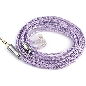 Linsoul Tripowin Zonie 16 Core Silver Plated Cable SPC Earphone Cable for KZ ZS10 PRO ZSN PRO X ZST X CCA CRA (Recessed 2pin- 2.5mm, Lavender)