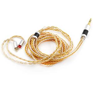 Linsoul Tripowin Zonie 16 Core Silver Plated Cable SPC Earphone Cable BL03 TRN V90 V80 AS10 ZS10 ZS6 ES4 ZST ZSR(2pin-0.78, 2.5mm, Gold)