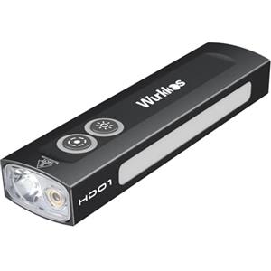 Wurkkos HD01 Torcia, torce ricaricabili a fascio verde, LED bianco combinato con luce RGB laterale, torcia portatile da 1200 lumen, con tripla fonte di luce magnetica, luci tascabili per il lavoro