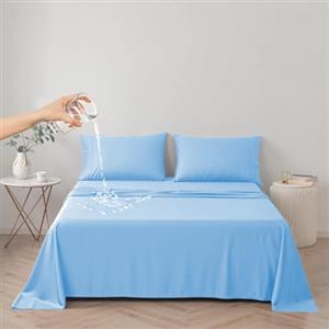 DUJUIKE Copriletto Impermeabile, Lenzuolo impermeabile, Coprimaterasso, Copridivano Divano per Cane, Gatto, Bambini, per letto matrimoniale (Blu celest, Queen 200 * 230cm)