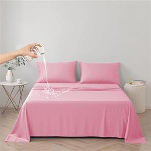 DUJUIKE Copriletto Impermeabile, Lenzuolo impermeabile, Coprimaterasso, Copridivano Divano per Cane, Gatto, Bambini, per letto matrimoniale (Rosa, Queen 200 * 230cm)