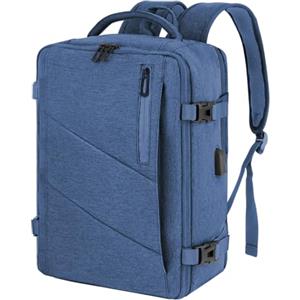 VOESLD Zaino 45x36x20 per Easyjet, Zaino da Viaggio Aereo Bagaglio a Mano Blu Zaino Porta PC Donna Uomo Impermeabile Zaino Bagaglio a Mano per Tutte le Principali Compagnie Aeree, con Porta USB 32L