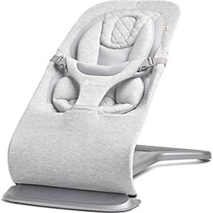 Ergobaby Sdraietta 3-in-1 Evolve, sdraietta ergonomica per neonati dalla nascita fino ai più piccoli, altalena con inserto per neonati (2,5 kg - 13,2 kg), Light Grey